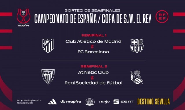 星空体育-国王杯半决赛对阵出炉！巴萨vs马竞、毕巴vs皇社，两回合决胜